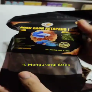 DAUN KETAPANG LAUT OLAHAN FERMENTASI SIAP PAKAI KEMASAN SEDANG UNTUK IKAN DAN KEBUTUHAN AKUARIUM