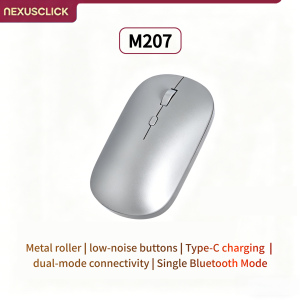 NexusClick Dual Modes Wireless Bluetooth Mouse Rechargeable Silent Ergonomic Mice 2.4GHz USB Receiver for PC iPad Phone Smart TV