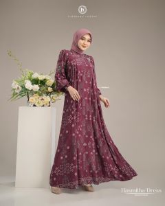 HASMITHA DRESS NADHEERA✔MIDI / GAMIS TERBARU✔NYAMAN DIPAKAI✔