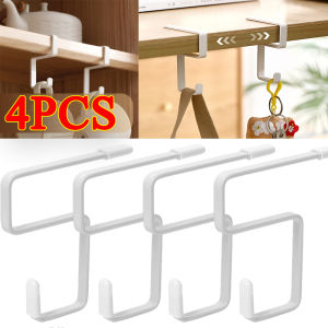 Anglebabylife 4Pcs S Shaped Portable Hanging Bag Hook Student Desk Side Hanging Bag Artifact Removable Handbag Holders Multi-functional Table Hook
