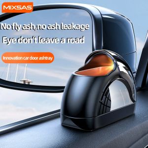 MIXSAS Unique Car Door Windproof Ashtray Side Slide 663 Black Green Smoke Cup Cigarette Ash Holds Box Not Drop For Car Interior