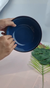 จานเซรามิค ชาม จาน 8 นิ้ว จาน 10 นิ้ว ชาม 6 นิ้ว จานอาหาร จานสีน้ำเงินเข้มสไตล์ญี่ปุ่น