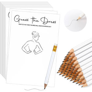 10 Sets Guess the Dress Game for Bridal Shower - Wedding Shower Activities with 10 Pcs Game Cards And10Pcs Pencils