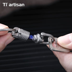 Tiartisan Titanium Alloy Magnetic Keychain Outdoor Camping 360° Rotatable Mini Quick Release Buckle Pendant Ultralight EDC Tool