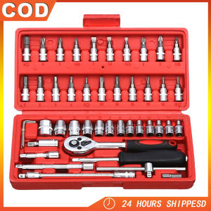 46pcs Tool Box Car Motorcycle Repair Set Hand Tools Home Service motor DIY Kit