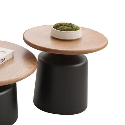 ZHUOHE | Creamy Style Living Room Small Apartment Friendly Creative Round Side Coffee Table