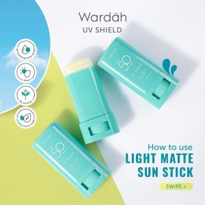 Wardah UV Shield Light Matte Sun Stick SPF 50 PA+++ Sunscreen Wajah Mudah di Aplly Inovasi On The Go