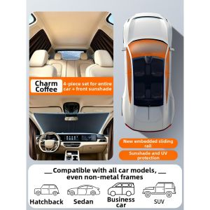 TOKUSET | Track-type Double-sided Sunscreen Insulation Easy-foldable Car Side Window Shade