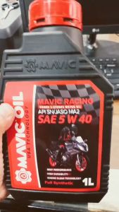 Oli Mavic Racing 1 Liter 5w40 Oil 4T Mesin Motor Sport Bebek 1000ml
