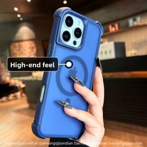 DAIMANG | Anti-Shock Full-Edge Thickened Transparent Matte Protective Case for iPhone 15 Pro 16 Pro Max 13 12 14