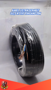 Kabel Fleksibel Serabut Tembaga Lentur NYYHY 3x1.5 HITAM Panjang 20 METER Kabel Listrik Tembaga Serabut 3x1.5 Panjang 20 Meter