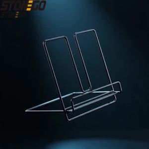 Creative Foldable Iron Desktop Shelf for Magazines Recipe Books Home Office Storage Solution