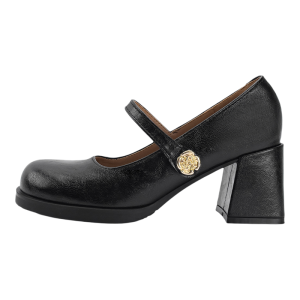 Ultra Soft Breathable Black Mary Jane Wide Fit High Heels