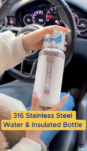 HOMIE 316 Stainless Steel Water & Insulated Bottle (Dual-Use for Hot & Cold) Transform into a CUP