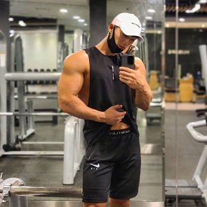 Mens Loose Cotton Tank Top Sleeveless Running Fitness Clothing Breathable Moisture Wicking Gym Training Vest Muscle Brother
