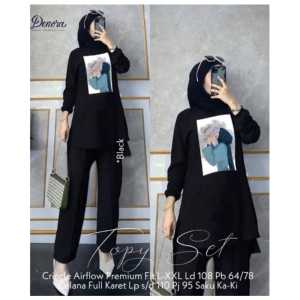 (Gratis Ongkur) setelan crinkle sablon viral dewasa//one set oversize terbaru bahan crinkle airflow flowy anti kusut