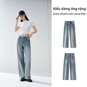 Semir | Quần Jeans Trắng Dáng Suông Phối Cao Slimming