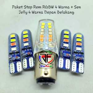 Paket Lampu Stop Rem Pyramid Bolvan 4 Warna RGBW LED & Lampu Sein Sen Depan Belakang