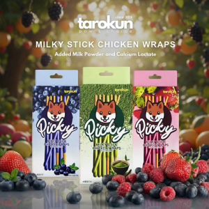 Tarokun Milky Stick Chicken Wraps Pet Dog Treats 96g Blueberry / Matcha / Strawberry Flavor Sticks