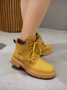 New Thick Bottom Martin Boots Yellow Boots Versatile Single Boots Student Casual Short Boots Female