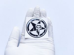 Sticker timbul emblem logo skull Jeep sticker mobil