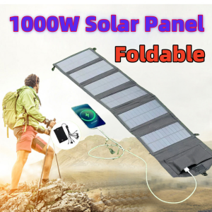 1000W Foldable Solar Panel Portable 6-fold 30W/H Solar Panels Charger USB 5V DC Full Time Power Solar Panel Mobile Power Supply