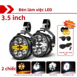 Đèn Phụ Trợ Xe Máy 3.5 Inch 6 LED CO LIGHT Đèn Pha Cao Thấp Đèn Định Vị Ban Ngày Màu Hổ Phách Đèn Sương Mù Đèn Strobe 12V 24V