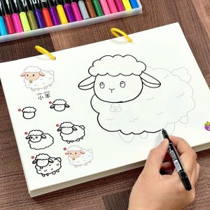 Cartoon Step-by-Step Drawing Tracing Coloring Book for Toddlers A4 Doodle Coloring Paper Marker Pen Suitable for Ages 3-6