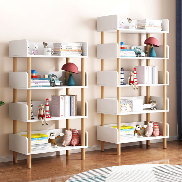 Wooden Bookshelf 2/3/4/5/6Layers White/Wood/Pink Saving Space Living