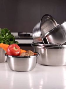 ✨ซื้อ 1 แถม 1✨2 ชิ้น กะละมังสแตนเลส ชามสแตนเลส Stainless steel Bowl basin กาละมังอเนกประสงค์ ขนาด18 20 22 24 26cm โถผสมสเตนเลส ชามผสม ชามผสมเบเกอรี่ ชามสแตนเ