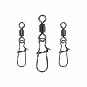 50pcs Stainless Steel Fishing Lure Accessories Rolling Swivel Connector Pin with Snap Fishhook Bearing Swivel Pin for Fishing Li