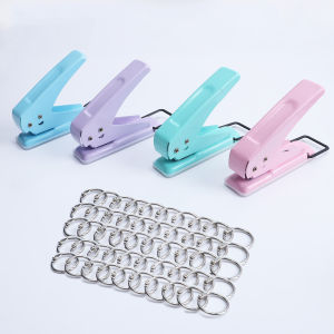 Máy Đục Lỗ Mini Cầm Tay Kiểu Macaron Kèm 50 Vòng Ghim Rời Dùng Cho Văn Phòng Gia Đình Thiết Kế Tiết Kiệm Sức Lao Động