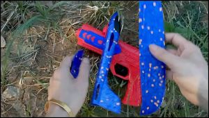 Children 2 in 1 Foam Airplane Glider Plane Launcher With Light Eject Flying Aircraft Kit Hand 弹射泡沫飞机枪玩具男孩 for Kid Boys Outdoor Play Toys (3193)