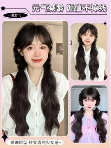 Natural Looking Double Tail Braid Wig Pieces for Girls Easy to Tie Hair Extensions Realistic Synthetic High Temperature Silk