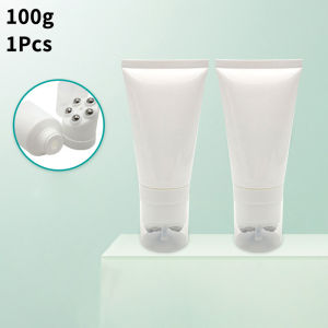HNKMP | 【1Pcs 100g Cosmetic Soft Tube Steel Ball Massage Bottle Neck Cream Body Lotion Massage Cream Repeatable Plastic Container 】