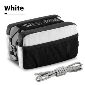 West Biking | WEST BIKING Multifunctional Bicycle Top Tube Bag Buckle Fixed Front Frame Bag Multi Pouch With Elastic Straps & Shoulder Strap