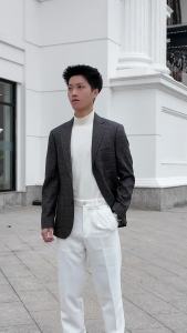 Áo Blazer nam phong cách lịch lãm với chất vải Cashmere có vải lót trong họa tết