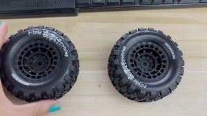 4Pcs 1/18 RC Crawler Rubber Tyres Nylon Beadlock Wheel Rim Set for Traxxas TRX-4M Axial Ascent-18 Mini Off-Road RC Car Accessori