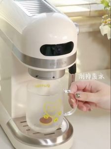 Petrus Espresso Coffee Machine Compact Coffee Maker 15 Bar with Foaming Milk Frother Automatic 2-Cup Shot Touch Control PE3366