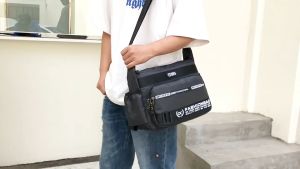 SB-035 Mens Casual Nylon Shoulder Bag Messenger Bag Business Travel Large Capacity Lightweight Mens Crossbody Bag