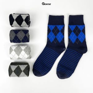 Hộp 5 đôi tất giày tây nam công sở mẫu MIX07 vớ nam cổ cao công sở sợi cotton mềm mại thoáng khí - GOM-MIX07-CB5