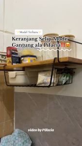 Rak Gantung Selip Lemari Meja Penyimpanan Keranjang Wardrobe Hambalan Kabinet Multifungsi