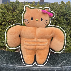 ตุ๊กตากล้ามเนื้อ  ตุ๊กตา Hello Kitty  ขนาด 45 ซม. หมอนแฟนหน้าท้องของ Sanrio Chest Muscle