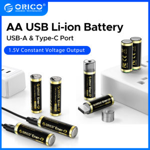 ORICO Loại C và USB một nhanh chóng & Sạc Nhanh Pin Thẻ Thông Minh 1.5V 2100mwh lithium Li-Ion AA pin có thể sạc lại bateries 4 cái 8 cái