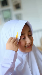 Jilbab Anak Sekolah Pita Rempel Zafira Ukuran S & M 4 - 13 Tahun Kerudung Sekolah Anak Sd Tk