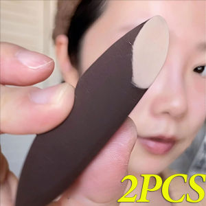 Dorisna 2Pcs Detailed Makeup Sponge for Under Eye Concealer Highlighter Apply Cosmetic Finger Tip Contour Powder Puff Stick