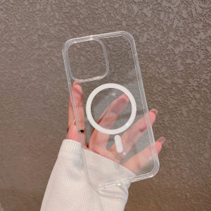 Premium Transparent Magnetic  17Promax Phone Case Anti-Fall Simple Design Couple Style Compatible with  16 And 14