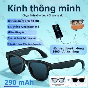 Kính Thông Minh AI 6K HD Mới Năm 2025 Với Camera 800MP Gọi Bluetooth Điều Khiển Bằng Giọng Nói 32GB Pin 290mAh