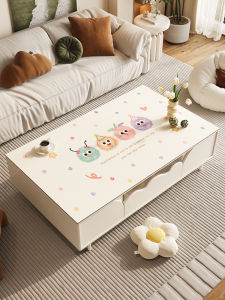 Cartoon Dopaamine PVC Tablecloth Living Room Dining Table Mat Waterproof Non-Washable Luxury Desktop Protection Pad