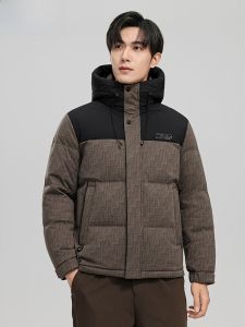 HENGYUANXIANG | Winter Thickened Short Hooded Mens Down Jacket Warm Bread Style Coat Fashionable Urban Youth Polyester Fiber Duck Down Filling